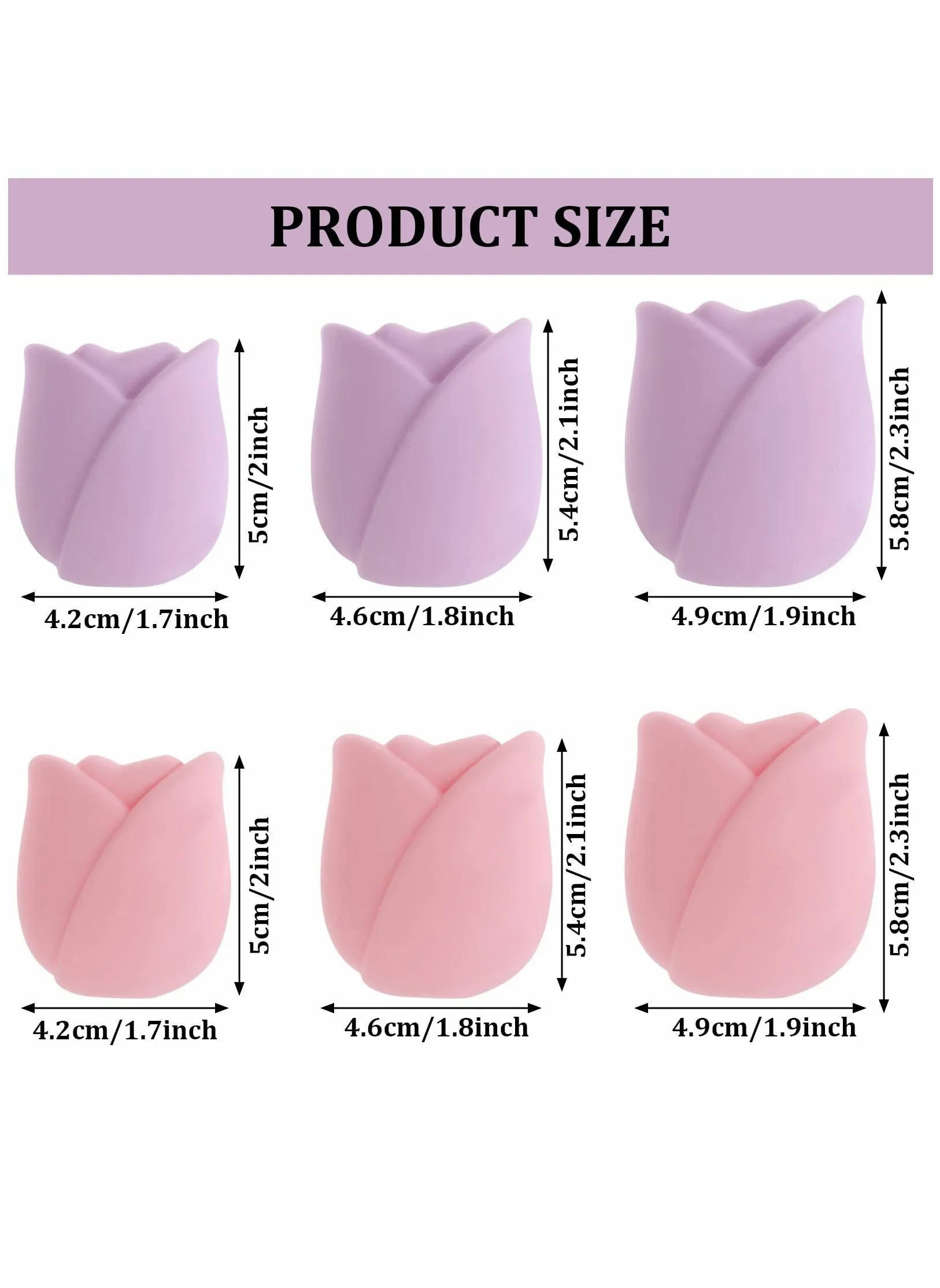 Makeup Brush Organizer, Silicone Makeup Brush Holder, Rose Shape, Travel Makeup Brush Cover, Reusable Protective Storage Cover for Brush 6 Pack-2