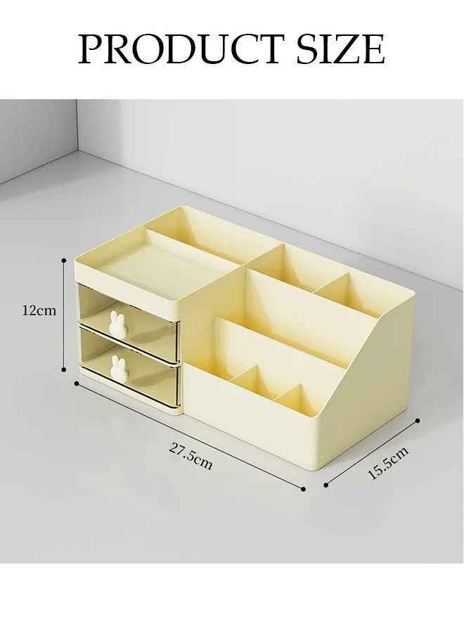 منظم المكياج، صندوق تخزين مستحضرات التجميل للمكتب مع أدراج، منظمات العناية بالبشرة لطاولة الزينة، سطح الطاولة، طاولة الحمام، حامل طاولة الزينة للفرش، المستحضرات، أحمر الشفاه، العطور-2