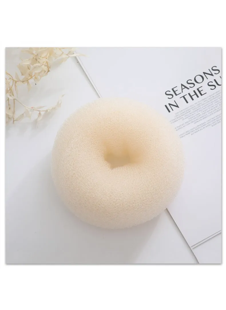 Manufacturer in stock ball head hair curler hair tie hair accessories Korean style donut flower brace hair braiding device hair updo tool Beige 50g 15cm-1