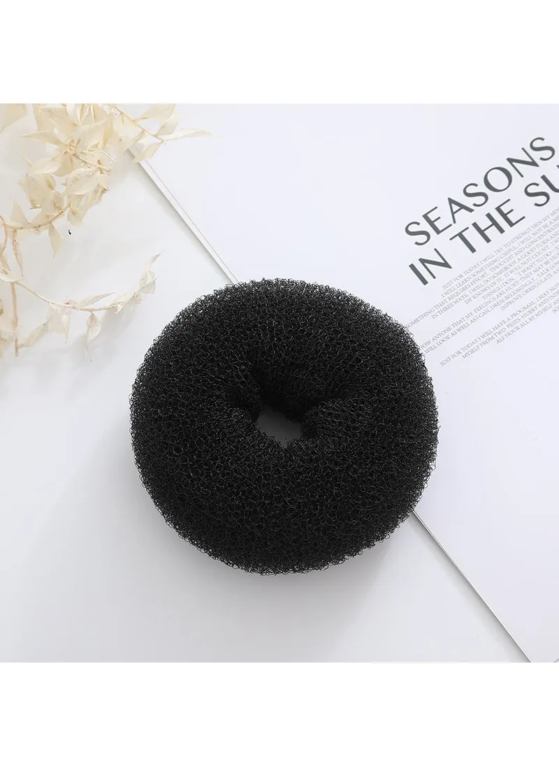 Manufacturer in stock ball head hair curler hair tie hair accessories Korean style donut flower brace hair braiding device hair updo tool Black large 9cm-1