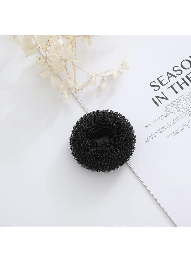 Manufacturer in stock ball head hair curler hair tie hair accessories Korean style donut flower brace hair braiding device hair updo tool Black small size 6cm-1