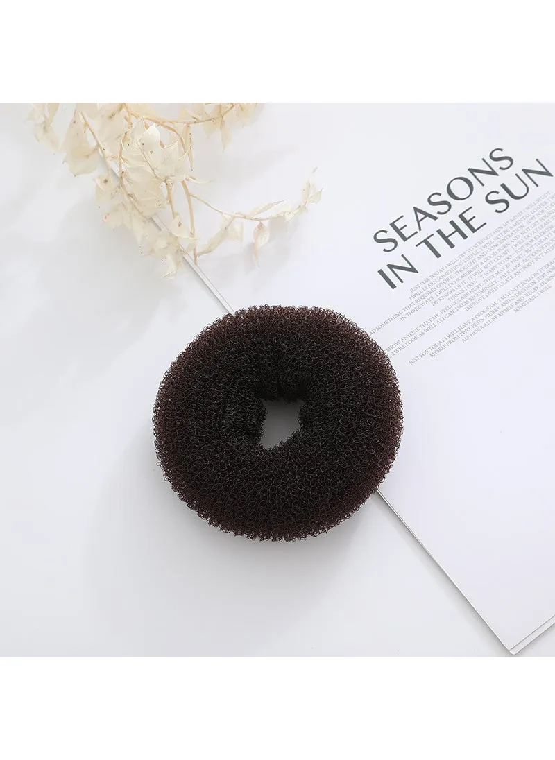 Manufacturer in stock ball head hair curler hair tie hair accessories Korean style donut flower brace hair braiding device hair updo tool Brown large 9cm-1