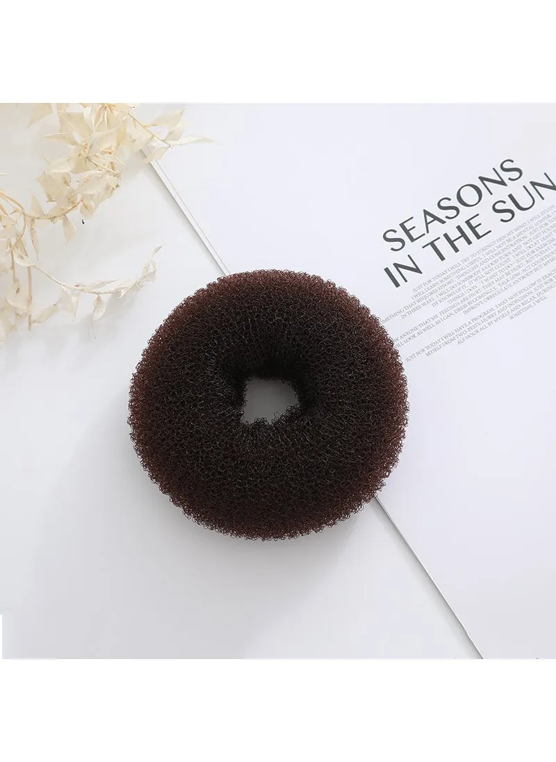 Manufacturer in stock ball head hair curler hair tie hair accessories Korean style donut flower brace hair braiding device hair updo tool Brown plus size 10-11cm-1