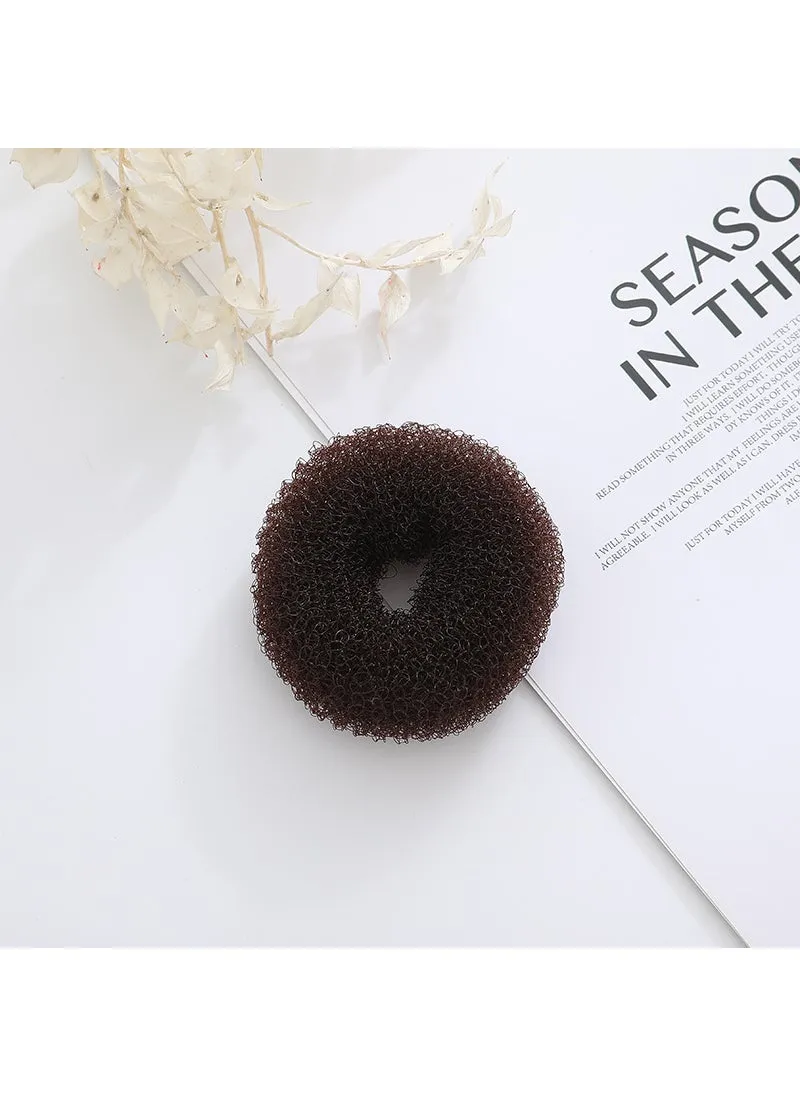 Manufacturer in stock ball head hair curler hair tie hair accessories Korean style donut flower brace hair braiding device hair updo tool Brown small size 6cm-1