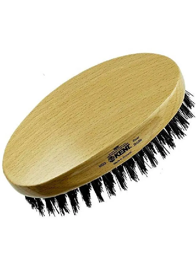 Mg2 Finest Men'S Oval 100% Natural Beechwood Military Hair Brush With 100% Natural Black Boar Bristle For Mens Grooming Scalp Brush 360 Wave Beard Straightener & Facial Brush For Beard Care-1