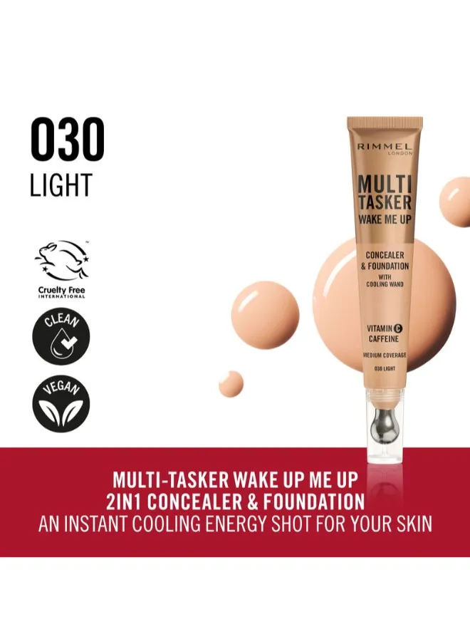 Multi-Tasker Wake Me Up Concealer & Foundation - 30 - Light, 20ml-2