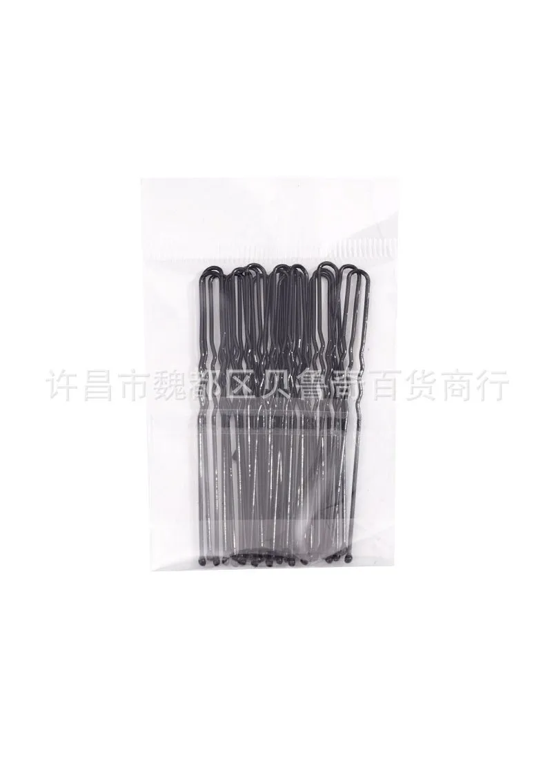 Multicolor Hair Net Simple Stewardess Professional Hair Flower Invisible Flight Attendants Hair Net Female Ball Hair Net Black Hair Net Black U-shaped hairpin medium (6cm is more commonly used)-1