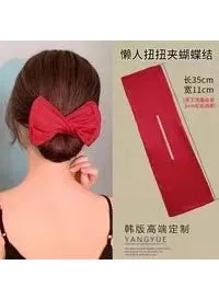 New Bun Maker Twist Hair Tool with Butterfly Knot Red twist coil iron-1