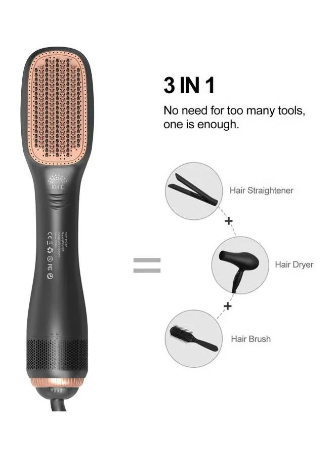 New Electric 3-in-1 Hot Air Brush - Combines Hot Air Styling, Hair Dryer, and Curling Iron for Quick Styling and Hair Care-2