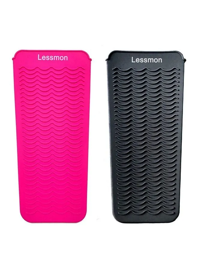 On Heat Resistant Silicone Mat Pouches For Flat Iron Curling Iron Straightener Hot Hair Tools Pink&Black-1