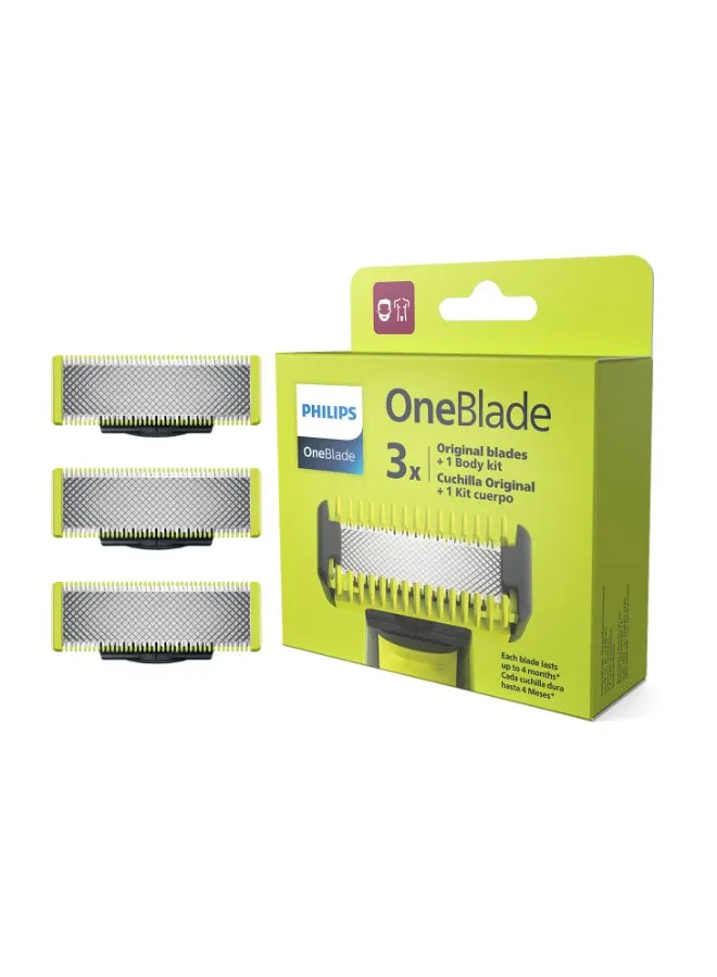 شفرة بديلة OneBlade 3 QP630/51 أخضر/فضي-1