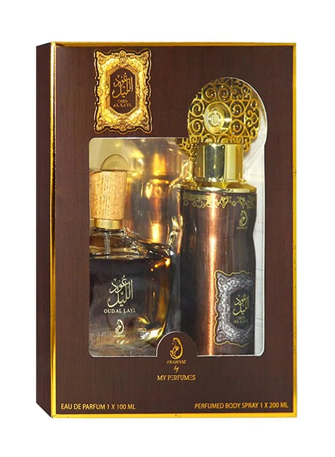 مجموعة هدايا عود الليل (1 x EDP 100ml, 1 x Perfumed Body Spray 200ml)-1