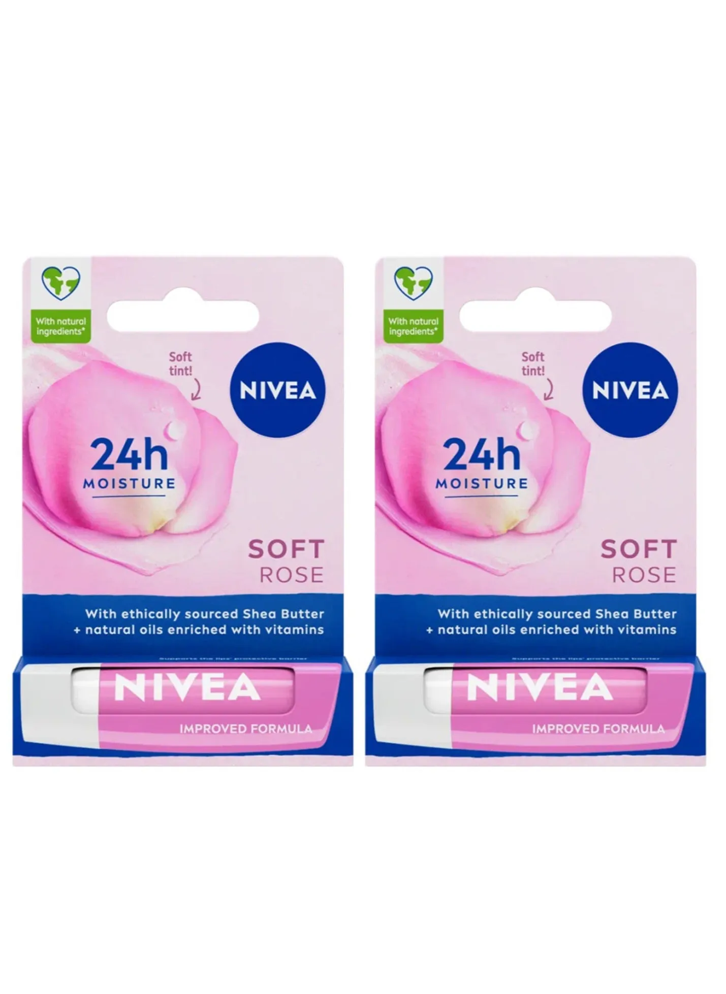 Pack Of 2 Nivea Lip 4.8g Soft Rose-1