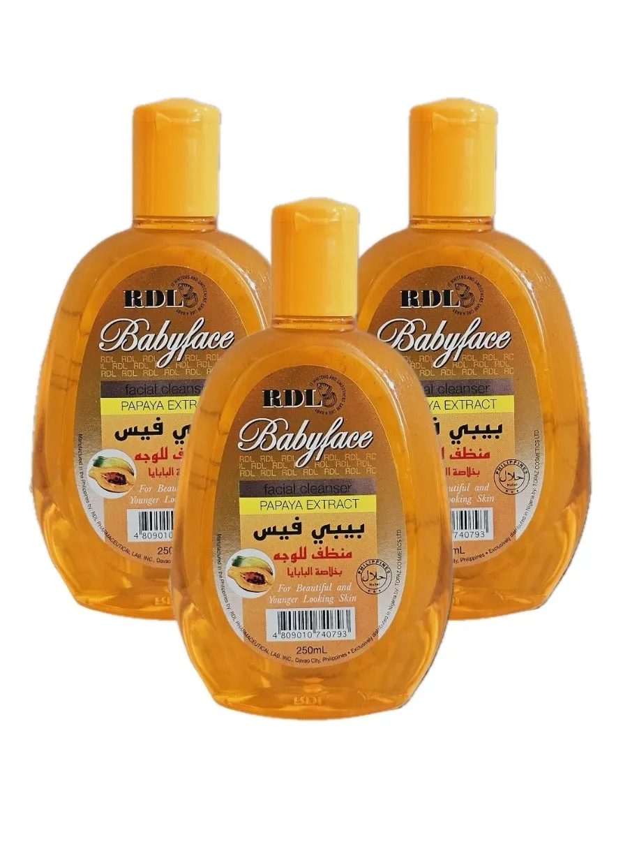 Pack of 3 Baby Face Papaya Extract Facial Cleanser 250ml-1