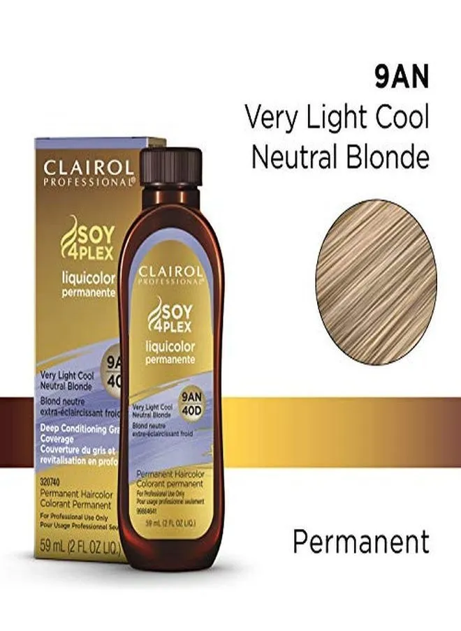 Permanent Liquicolor For Blonde Hair Color, 9An Very Light Cool Neutral Blonde, 2 Oz-2