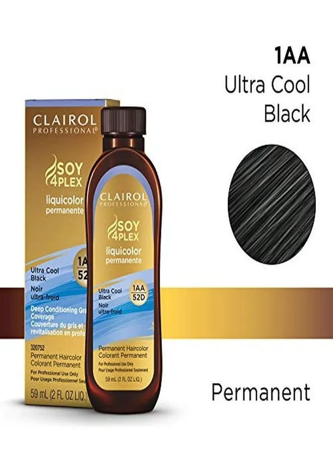 Permanent Liquicolor For Dark Hair Color, 1Aa Ultra Cool Black, 2 Oz.-2