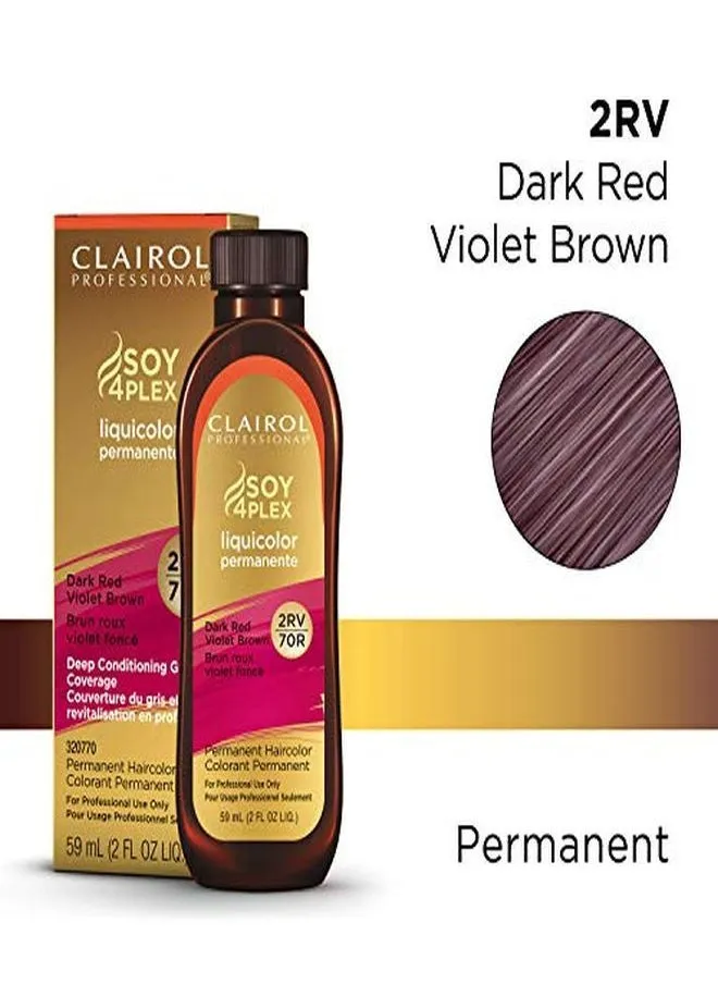 Permanent Liquicolor For Dark Hair Color, 2Rv Dark Red Violet Brown, 2 Oz.-2