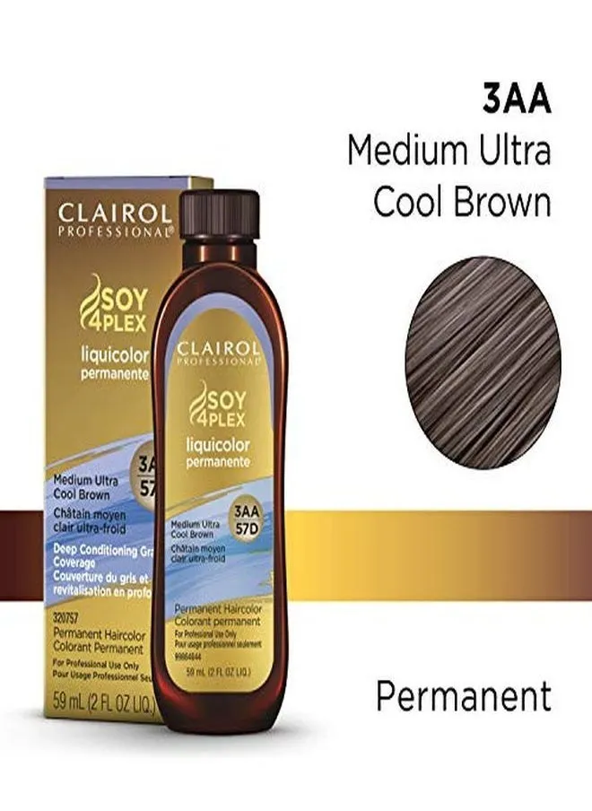 Permanent Liquicolor For Dark Hair Color, 3Aa Medium Ultra Cool Brown, 2 Oz.-2