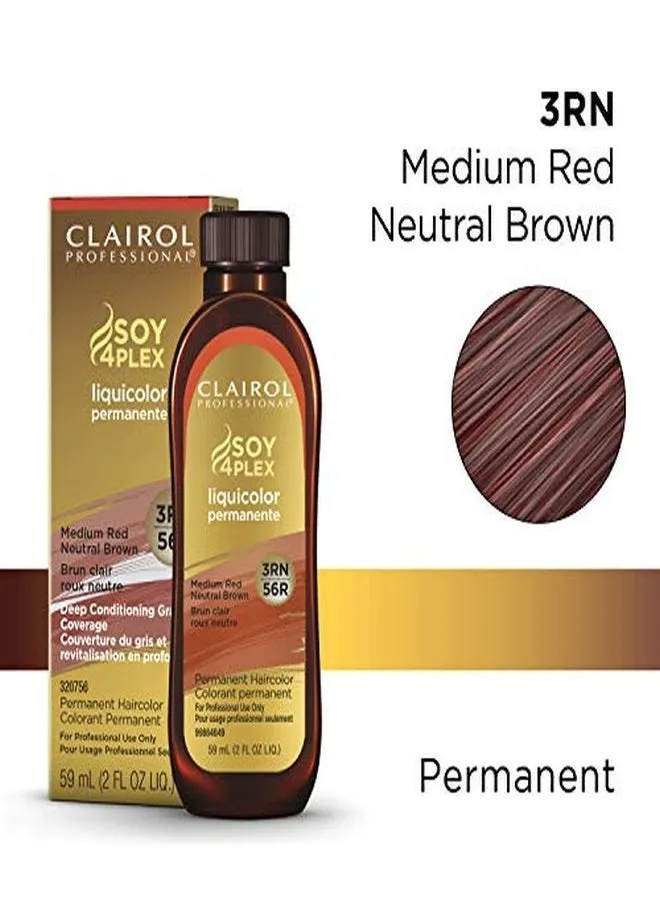 Permanent Liquicolor For Dark Hair Color, 3Rn Medium Red Neutral Brown, 2 Oz.-2