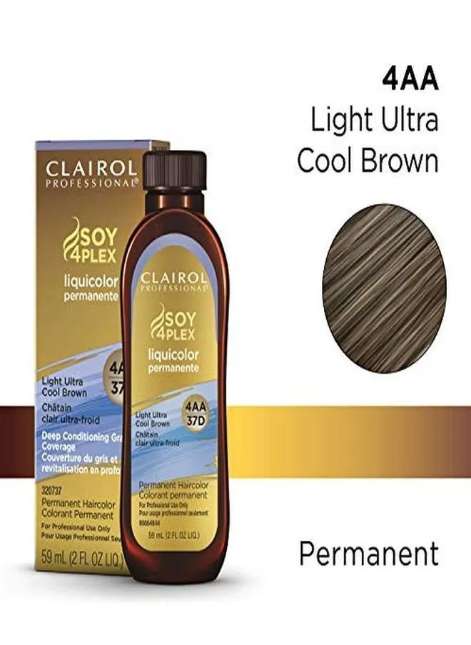 Permanent Liquicolor For Dark Hair Color, 4Aa Medium Ultra Cool Brown, 2 Oz.-2