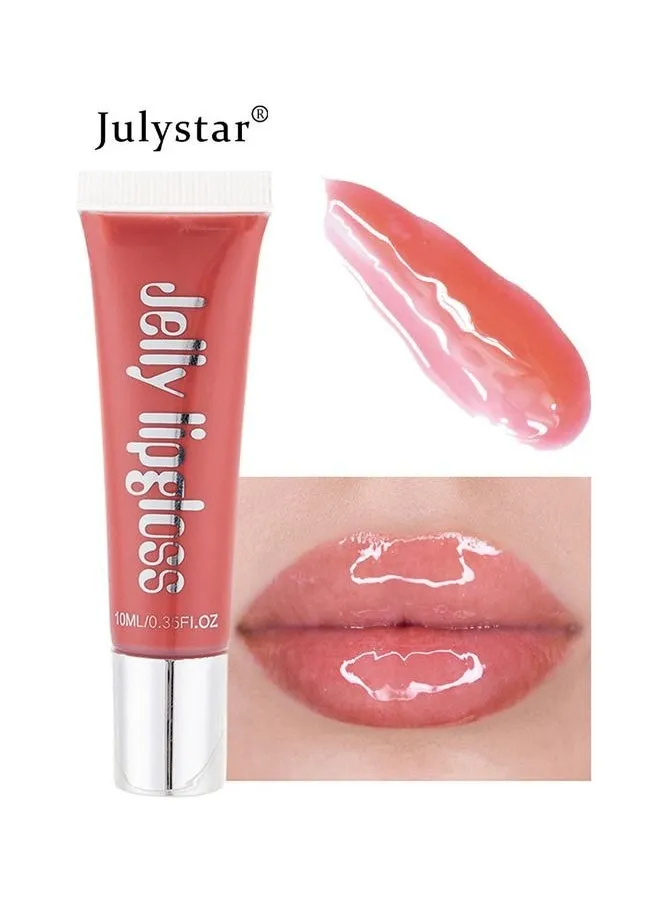 Plumping Lip Oil, Gloss Lip Oil Moisturizing Lip Transparent Lip Glaze Mirror Glass Makeup Lipstick (Honey peach)-1