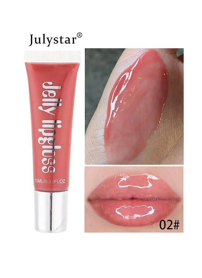 Plumping Lip Oil, Gloss Lip Oil Moisturizing Lip Transparent Lip Glaze Mirror Glass Makeup Lipstick (Honey peach)-2