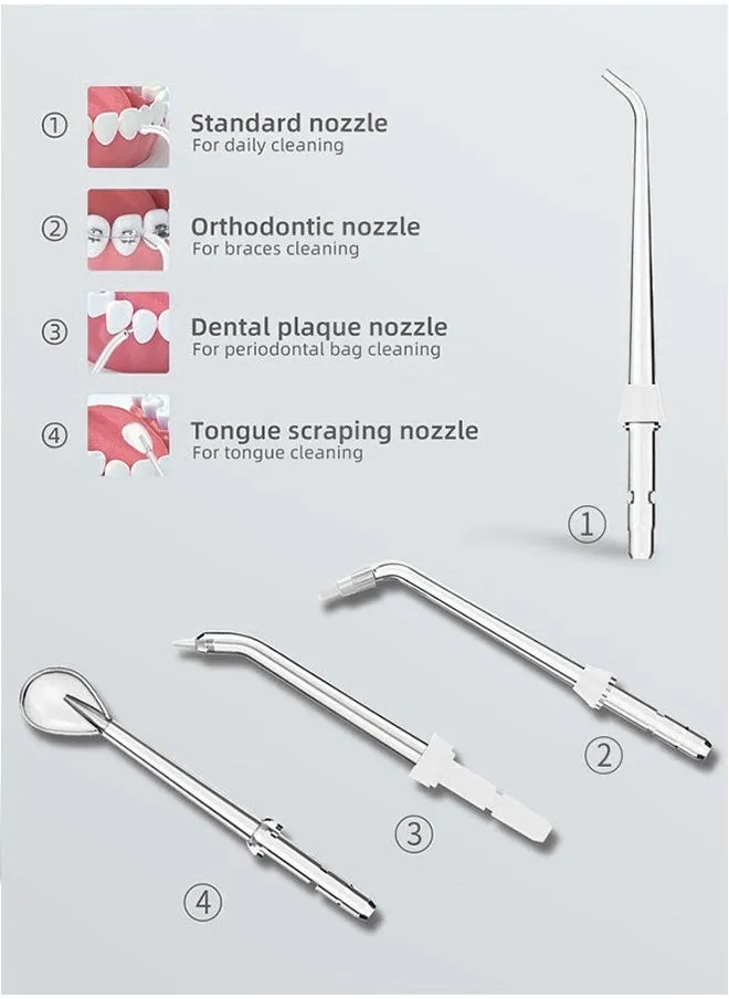 خيط تنظيف الأسنان المائي المحمول، جهاز تنقية أسنان احترافي مع 5 أطراف، لاسلكي لتنظيف الأسنان قابل لإعادة الشحن-2
