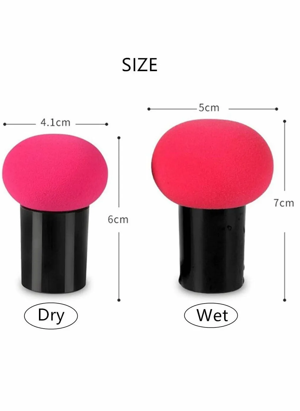 Powder Puffs, Makeup Sponge Makeup Blending Sponge Powder Puff Mushroom Facial Foundation Sponges Makeup Tools with Handle Case for Liquid Foundation Creams and Powders, 2Pcs-2