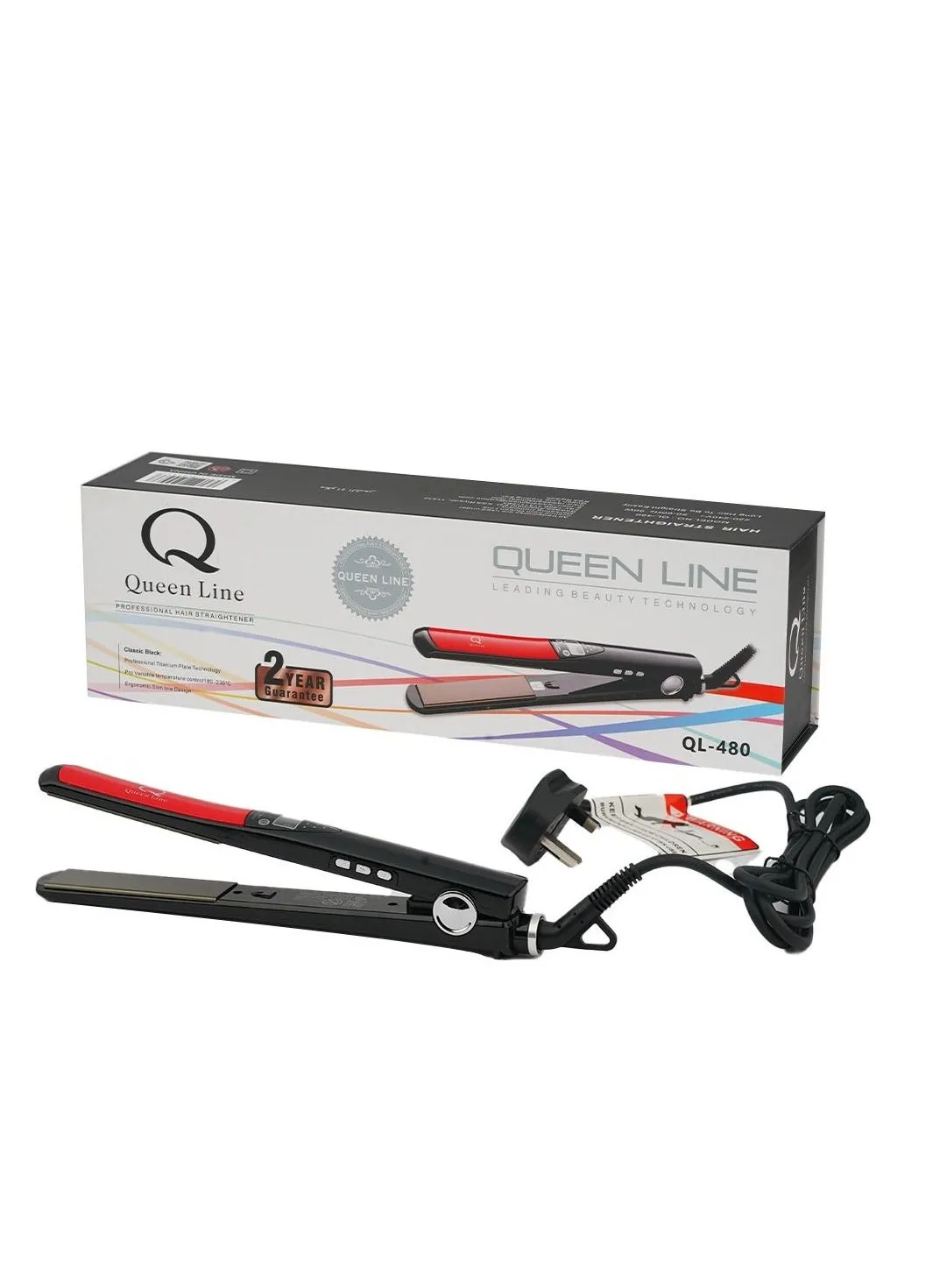 Queen Line Digital Flat Iron Ceramic and Titanium-1