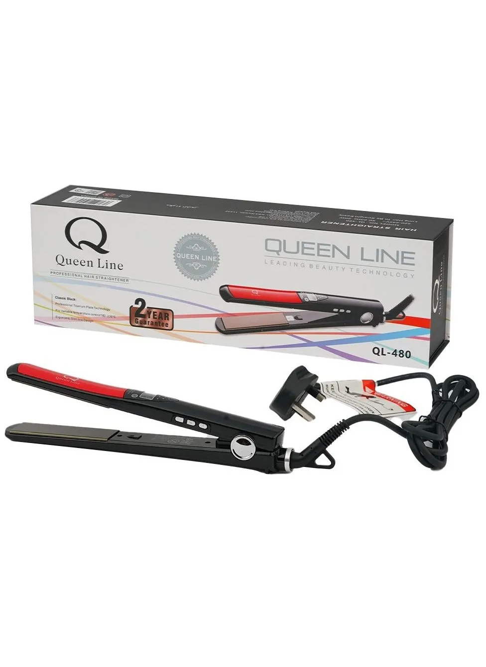 Queen Line Digital Flat Iron Ceramic and Titanium-2