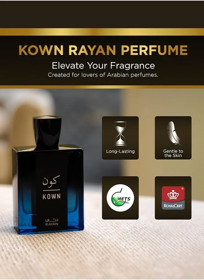 عطر ريان كاون العربي للرجال - عطر عود مودرن - عطر طويل الأمد للرجال - عطر عربي بالعود والهيل واللافندر والعود وخشب الأرز - هدية مثالية لجميع المناسبات - عطر 100 مل-2