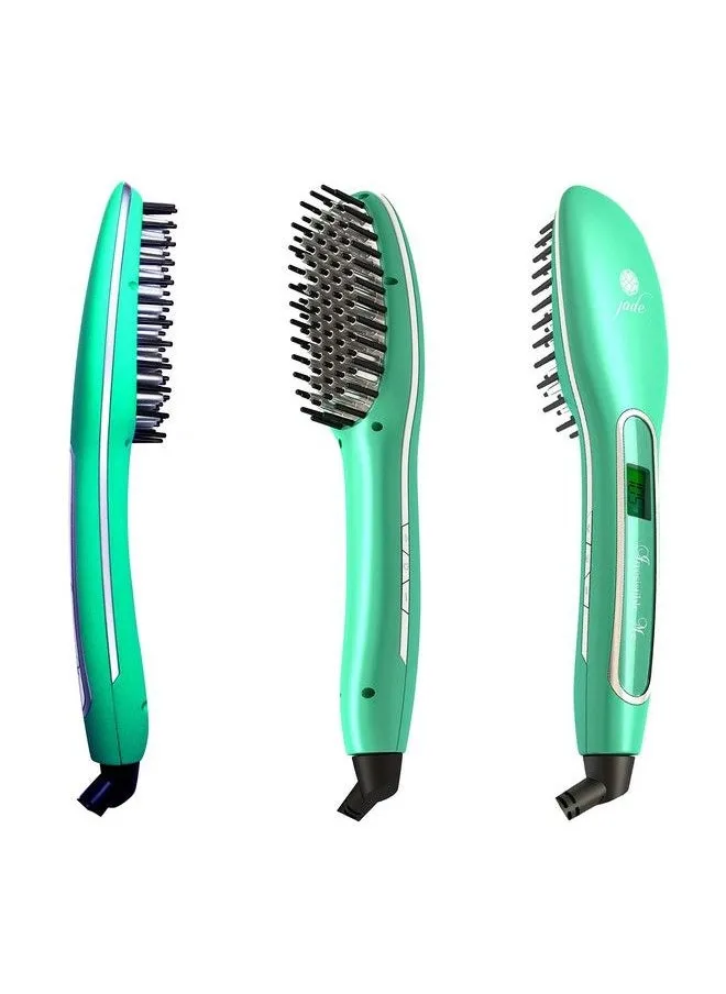 Revolutionary New Generation Hair Straightening Brush Ceramic Tourmaline 3D Technology Flattening Straightener No Hair Damage Best Professional Flattening Hot Tool Jade-1