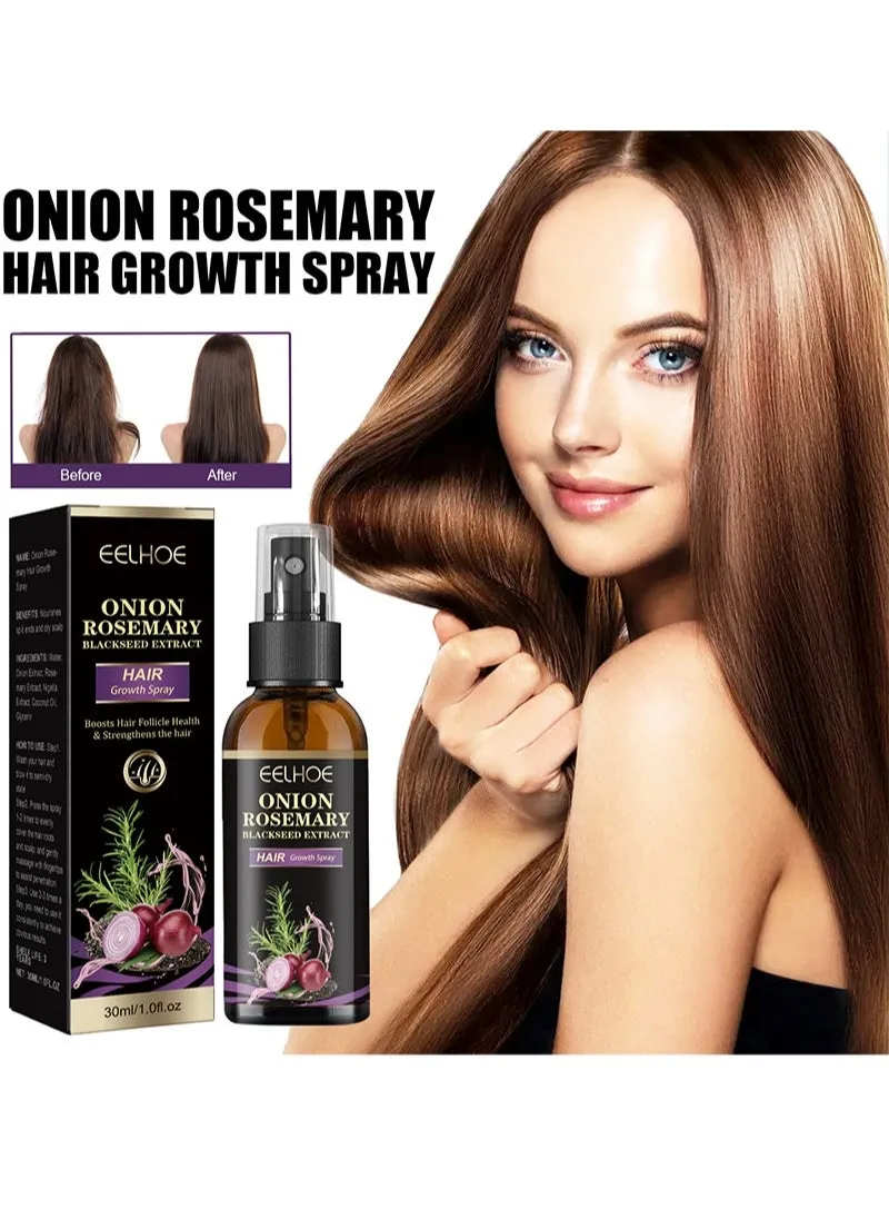 Rosemary Onion Spray | Hair Growth Extract with Onion and Black Seed Oil  for Thick Hair | Deep Conditioner for Dry and Damaged Hair, Women and Man Hair Growth Products for Dry, Frizzy and Weak Hair-1