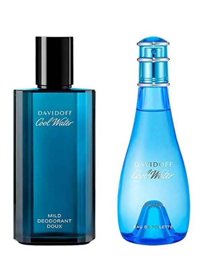 طقم عطور كول ووتر EDT للرجال والنساء Cool Water EDT Men 125 Ml, Cool Water EDT Women 100ملليلتر-1