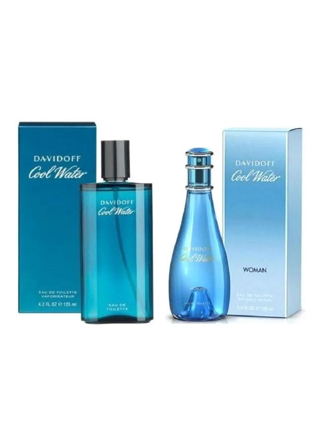 طقم عطور كول ووتر EDT للرجال والنساء Cool Water EDT Men 125 Ml, Cool Water EDT Women 100ملليلتر-2