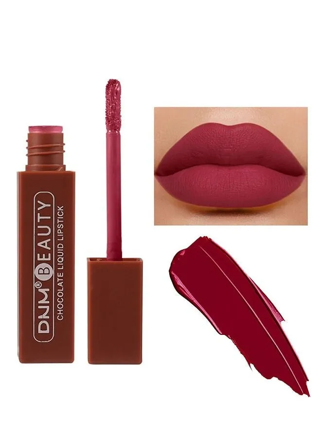 Silky Chocolate Matte Lip Gloss Liquid Lipstick Set Lip Stain Waterproof Dark Red Stay on Matte Matt Lipstick for Women Matt Liquid Lippies matte durasion (10#)-1