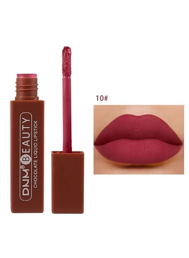 Silky Chocolate Matte Lip Gloss Liquid Lipstick Set Lip Stain Waterproof Dark Red Stay on Matte Matt Lipstick for Women Matt Liquid Lippies matte durasion (10#)-2