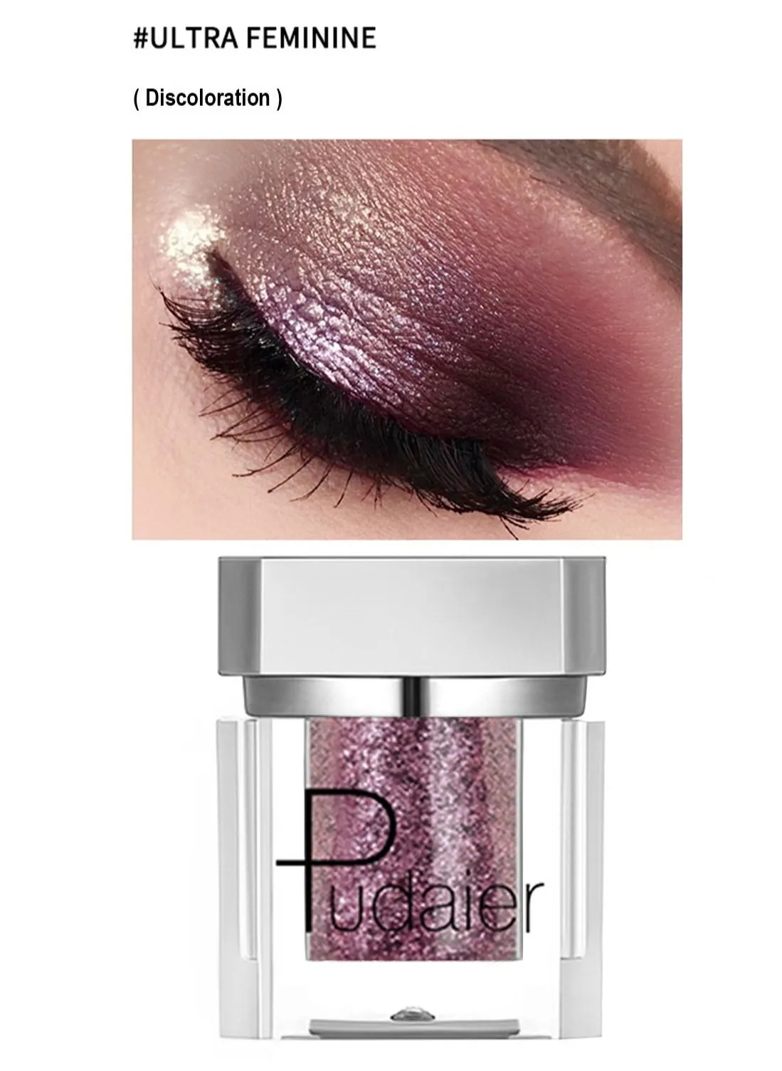 Silver Bottle Color Square Eyeshadow, Shiny Long Lasting High Color Mashed Potato Eye Makeup for Women-1