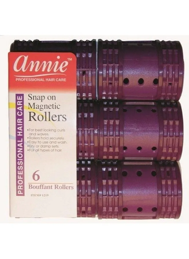 Snap On Magnetic Rollers 6 Pack Xjumbo 1219 Hair Curls Holds Hair Secure Easy To Use For All Hair Types-1