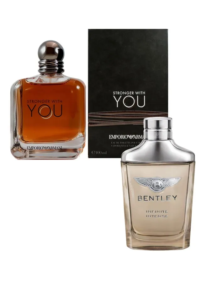 مجموعة ماء عطر سترونجر وذ يو وماء عطر إنفينتي إنتنس (Emporio Armani Stronger With You EDT 100 ml And Infinity Intense EDP 100 ml)-1