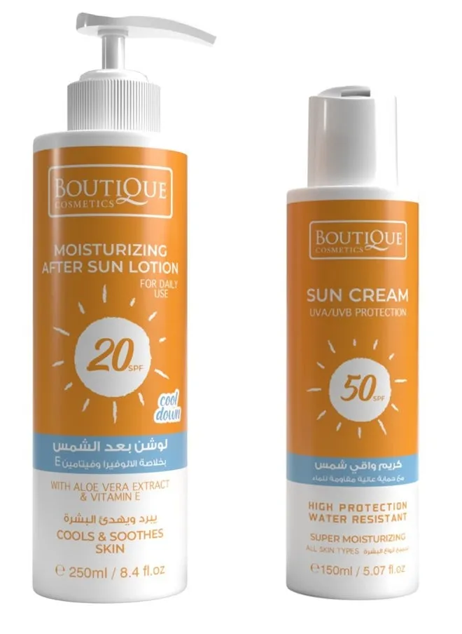 كريم واقي شمس 50 SPF + لوشن بعد الشمس 20 SPF حجم 150مل + 250مل-1