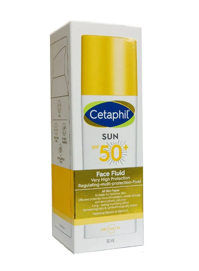 سائل واقٍ من الشمس للوجه بعامل الحماية من الشمس +SPF 50 أبيض 50ملليلتر-2