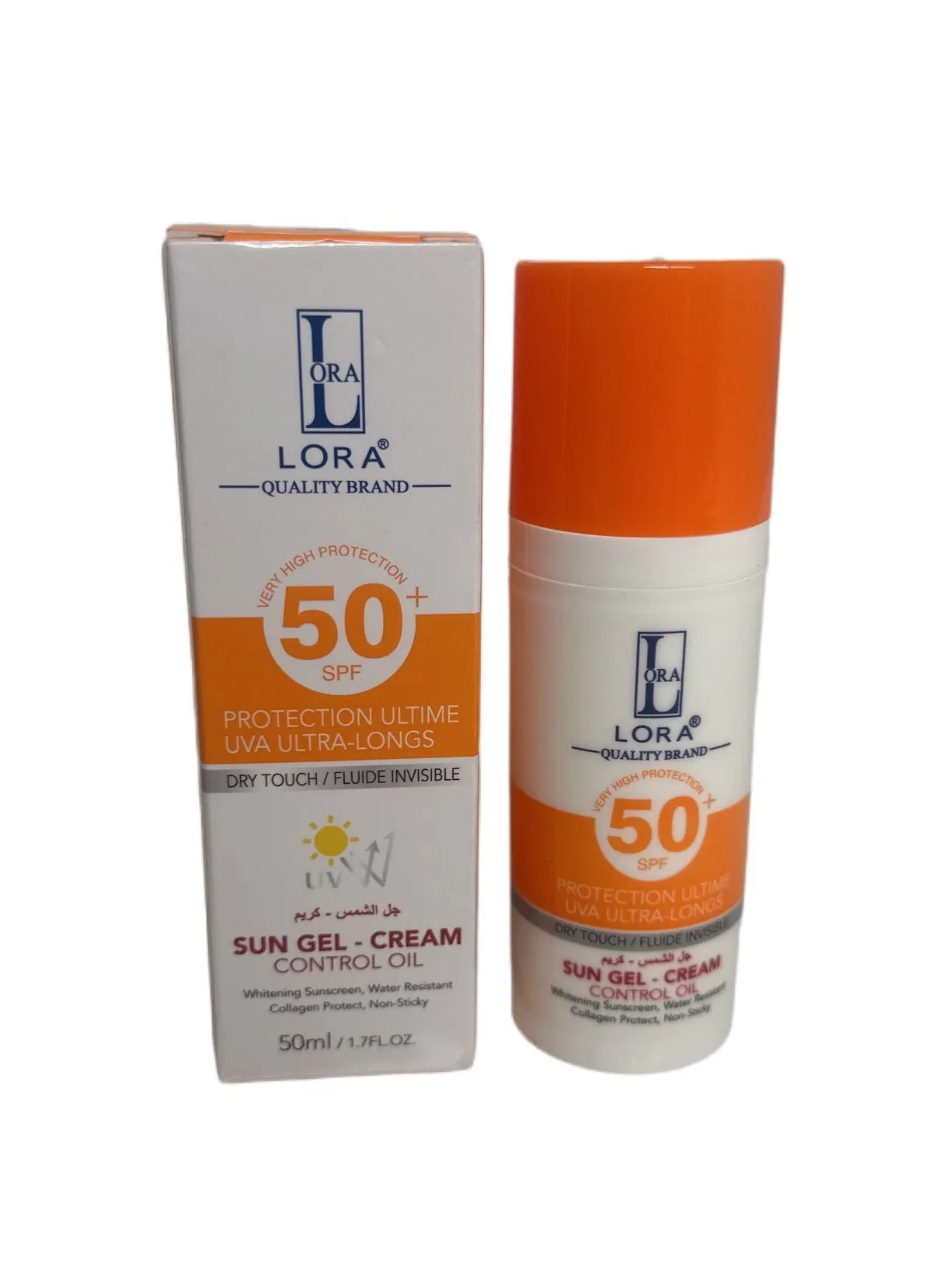 واقي الشمس SPF 50 + لمسة جافة 50 مل كريم واقي الشمس للتحكم في زيت التبييض الواقي من الشمس والكولاجين المقاوم للماء وغير لزج 50 مل-2