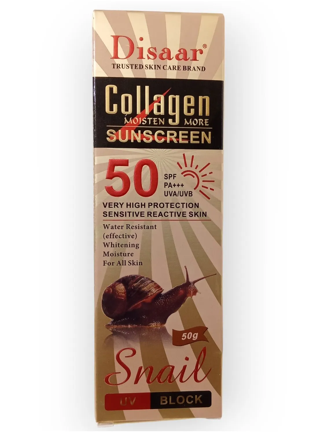 كريم واقي شمس بعامل حماية SPF 50 مع كولاجين الحلزون - 50 جم-1