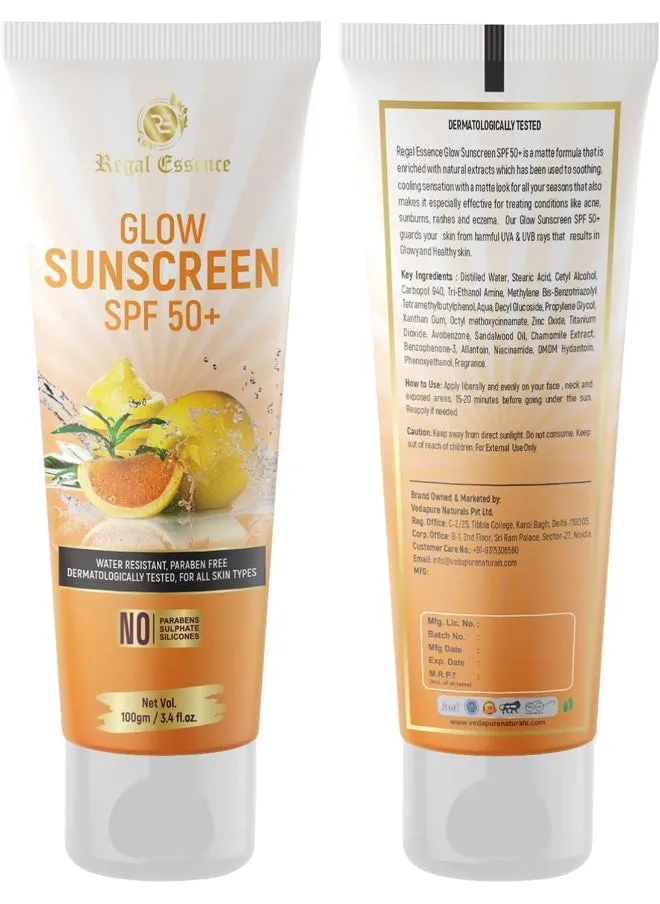 Sunscreen Spf 50+ With Uva And Uvb Protection, Water Resistant Sunscreen For Ultra Light 100Gram Pack Of 1-2