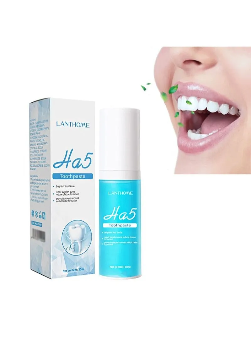 Teeth Whitening Toothpaste, HA5 Hyaluronic Acid Gum Foam Repair Toothpaste, Strong Stain Remover Toothpaste, Toothpaste for Sensitive Teeth, Repair Teeth and Improve Oral Hygiene (Blue-Repair)-2