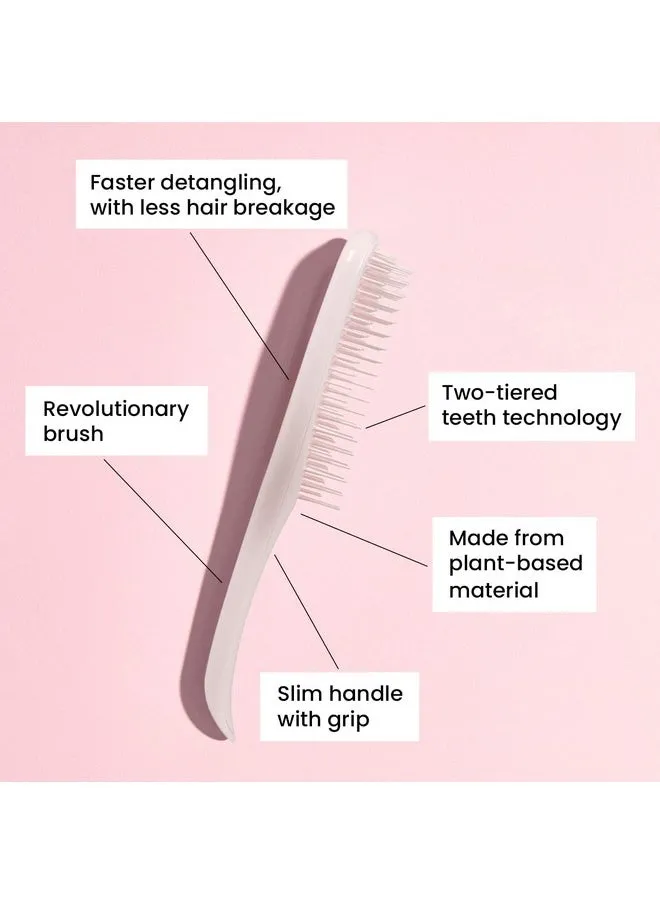فرشاة إزالة تشابك الشعر الجافة والمبللة من ذا ألتيميت فرشاة فك تشابك الشعر لجميع أنواع الشعر وردي مارشميلو-2