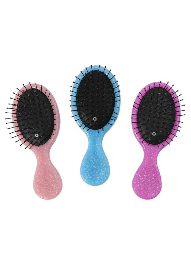 Toddler Detangler Hair Brush Travel Detangling Brushes 3Pcs Women Valentines Day Best Gift Small Wet Hair Brush For Baby Kids Pocket Hairbrush Pro For Curly Hair Wet Dry Hair Tangle Brush-1