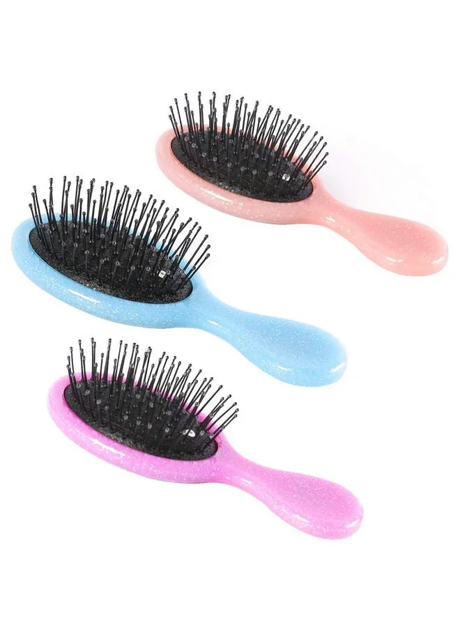 Toddler Detangler Hair Brush Travel Detangling Brushes 3Pcs Women Valentines Day Best Gift Small Wet Hair Brush For Baby Kids Pocket Hairbrush Pro For Curly Hair Wet Dry Hair Tangle Brush-2