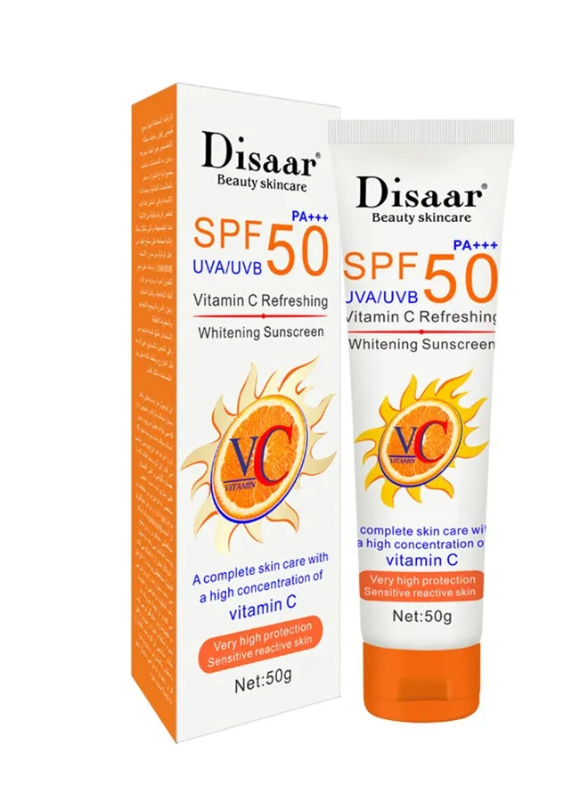 مستحضر واقٍ من الشمس منعش يحتوي على فيتامين C ومزود بعامل حماية من الشمس SPF 50 PA+++ 50جرام-1